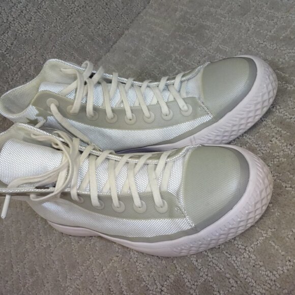 Converse All Star Modern Hi White Grey Stars Textile Size Men's 8 Womens 9.5 - Picture 10 of 10